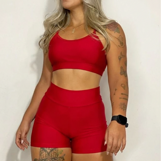 Conjunto Fitness Liso Cintura Alta