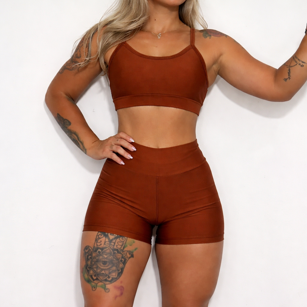 Conjunto Fitness Liso Cintura Alta