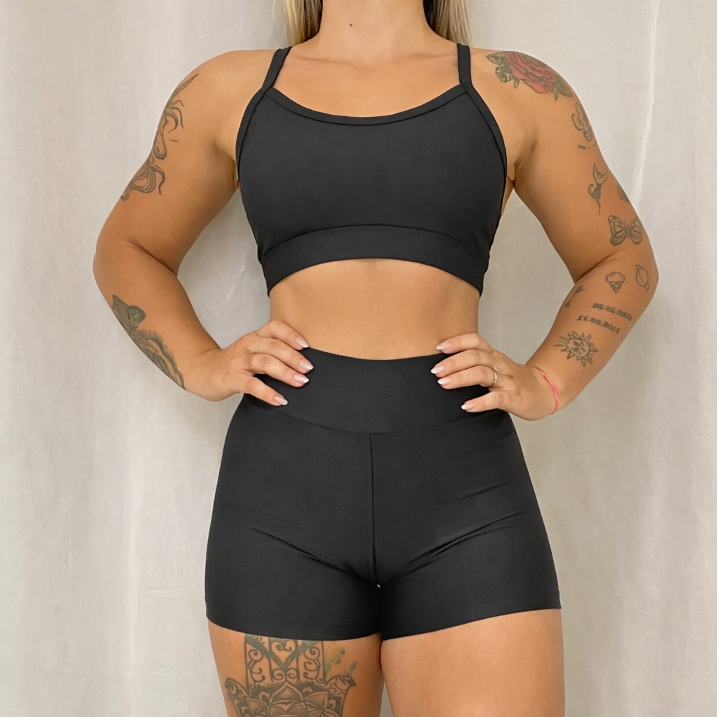 Conjunto Fitness Liso Cintura Alta
