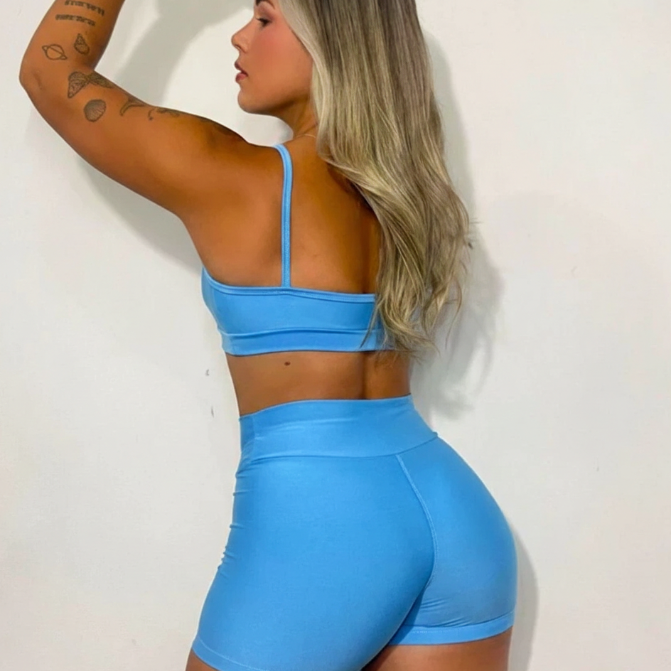Conjunto Fitness Liso Cintura Alta